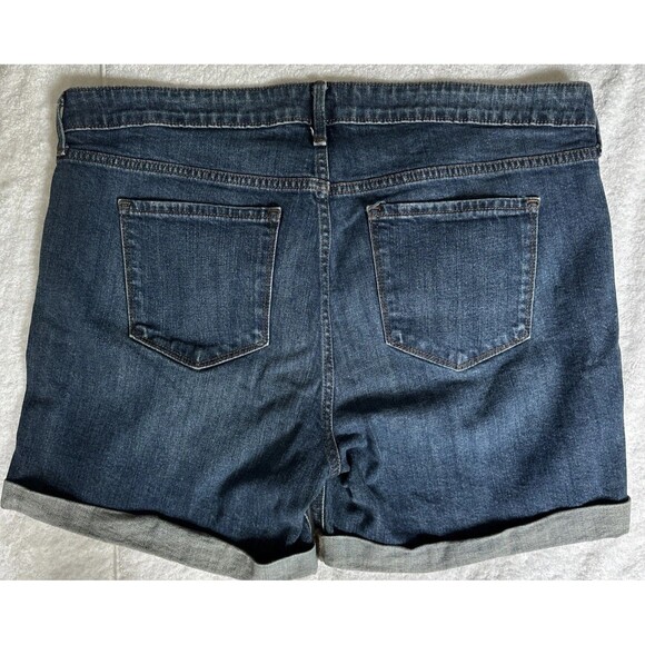 Old Navy Shorts 14 Jean Cuff Distress Blue Denim Stretch Womens Measure - Picture 4 of 4